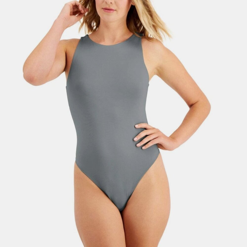 ESHEF Women’s Bodysuit Shapewear Tummy Control Seamless Halter Jumpsuit Beige